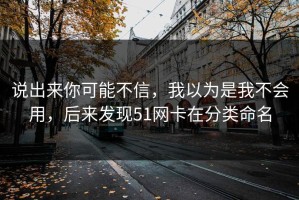 说出来你可能不信，我以为是我不会用，后来发现51网卡在分类命名