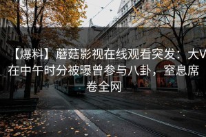 【爆料】蘑菇影视在线观看突发：大V在中午时分被曝曾参与八卦，窒息席卷全网