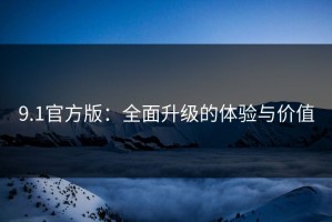 9.1官方版：全面升级的体验与价值