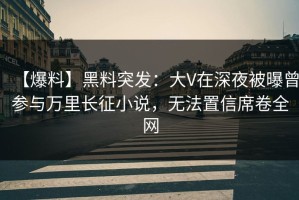 【爆料】黑料突发：大V在深夜被曝曾参与万里长征小说，无法置信席卷全网