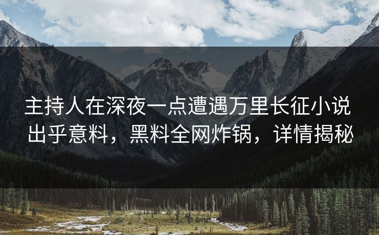 主持人在深夜一点遭遇万里长征小说 出乎意料，黑料全网炸锅，详情揭秘