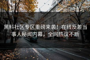 黑料社区专区重磅来袭！在线反差当事人秘闻内幕，全网热议不断