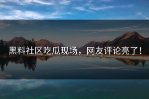 黑料社区吃瓜现场，网友评论亮了！