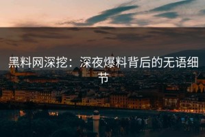 黑料网深挖：深夜爆料背后的无语细节