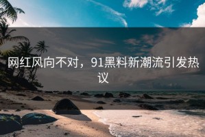 网红风向不对，91黑料新潮流引发热议