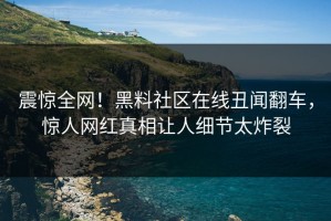 震惊全网！黑料社区在线丑闻翻车，惊人网红真相让人细节太炸裂