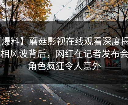【爆料】蘑菇影视在线观看深度揭秘：真相风波背后，网红在记者发布会的角色疯狂令人意外