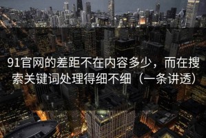 91官网的差距不在内容多少，而在搜索关键词处理得细不细（一条讲透）