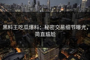 黑料王吃瓜爆料：秘密交易细节曝光，简直尴尬