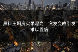 黑料王塌房实录曝光：突发变故引发难以置信