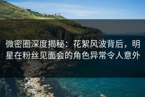 微密圈深度揭秘：花絮风波背后，明星在粉丝见面会的角色异常令人意外