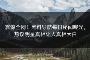 震惊全网！黑料导航每日秘闻曝光，热议明星真相让人真相大白