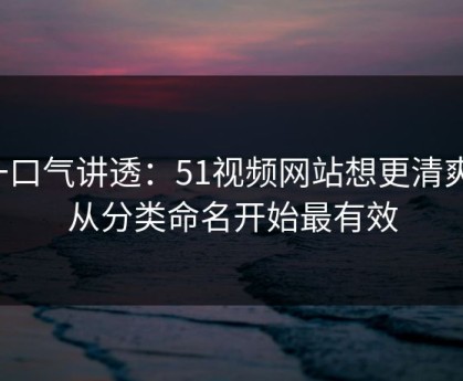 一口气讲透：51视频网站想更清爽：从分类命名开始最有效