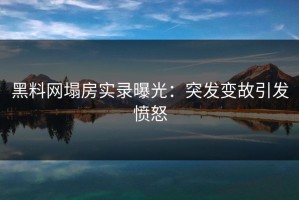 黑料网塌房实录曝光：突发变故引发愤怒