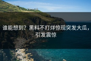谁能想到？黑料不打烊惊现突发大瓜，引发震惊