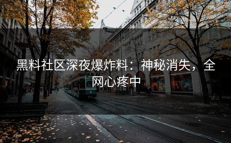 黑料社区深夜爆炸料：神秘消失，全网心疼中