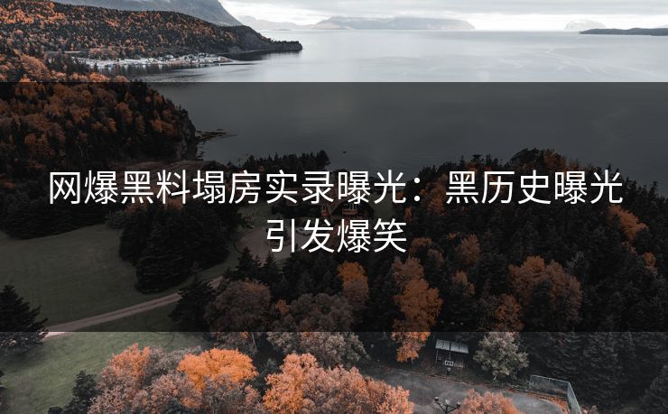 网爆黑料塌房实录曝光：黑历史曝光引发爆笑