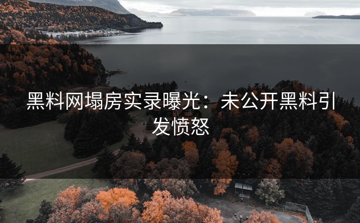 黑料网塌房实录曝光：未公开黑料引发愤怒