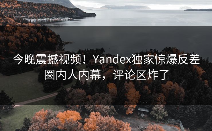今晚震撼视频！Yandex独家惊爆反差圈内人内幕，评论区炸了